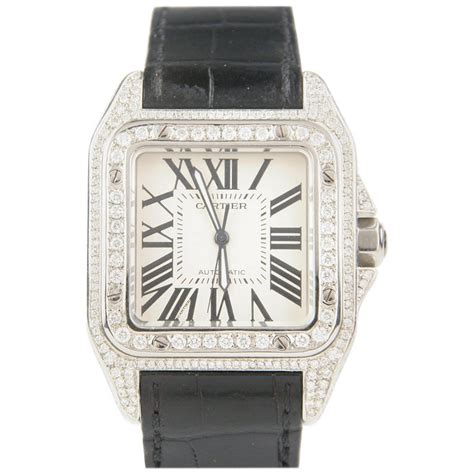 santos cartier leather|cartier santos xl with diamonds.